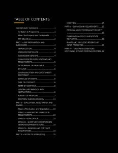 Request for Proposal Template - RFP Table of Contents - Example 2